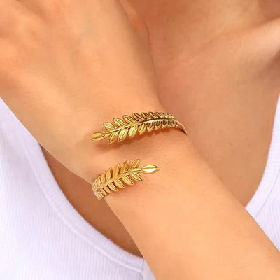 Bracciale con motivo a foglia