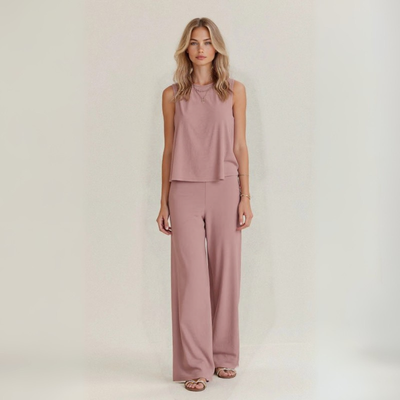 Irene | Completo estivo smanicato in puro lino naturale