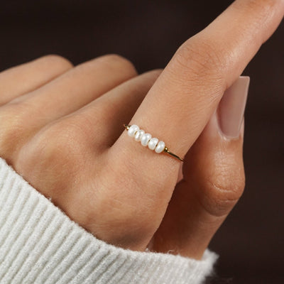 Grace - Anello con perle d'acqua dolce