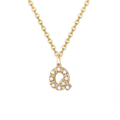 Collana con ciondolo a forma di lettera in cristallo