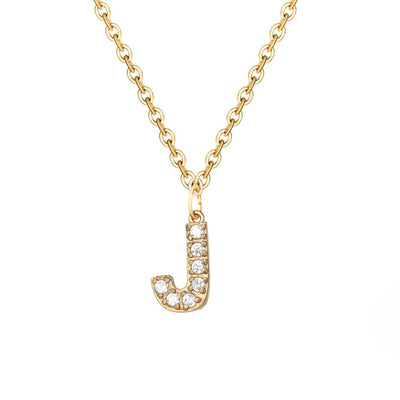 Collana con ciondolo a forma di lettera in cristallo