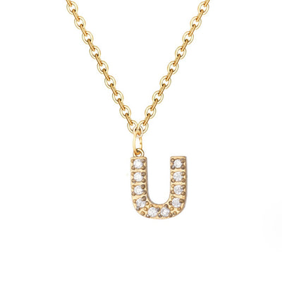 Collana con ciondolo a forma di lettera in cristallo