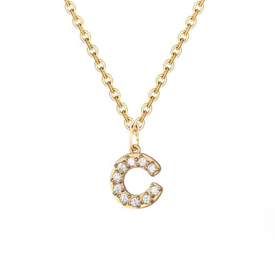 Collana con ciondolo a forma di lettera in cristallo