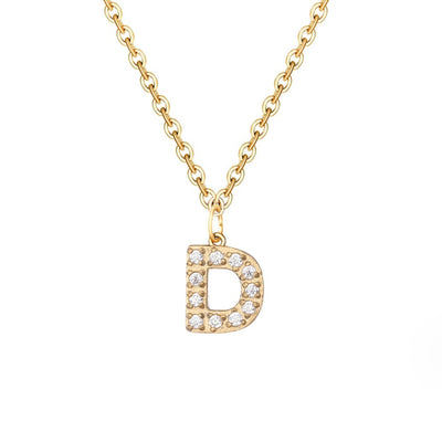 Collana con ciondolo a forma di lettera in cristallo