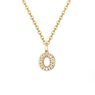 Collana con ciondolo a forma di lettera in cristallo