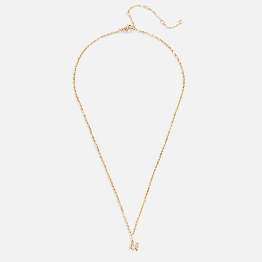 Collana con ciondolo a forma di lettera in cristallo