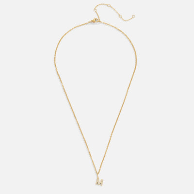 Collana con ciondolo a forma di lettera in cristallo