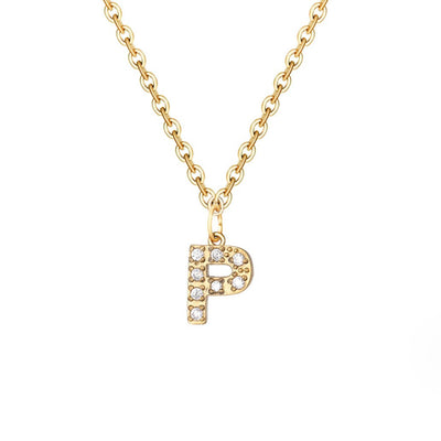 Collana con ciondolo a forma di lettera in cristallo