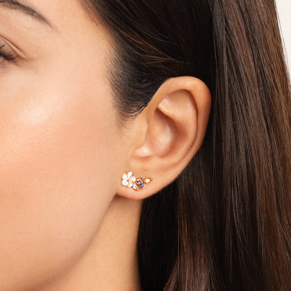 Orecchini con fiori di cristallo