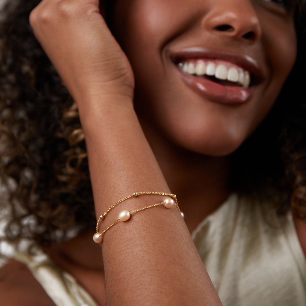 Bracciale a strati con perle d'acqua dolce