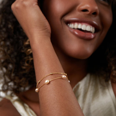 Bracciale a strati con perle d'acqua dolce