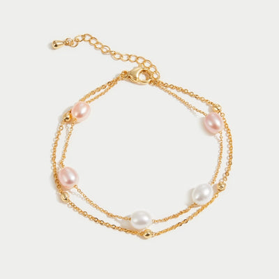 Bracciale a strati con perle d'acqua dolce