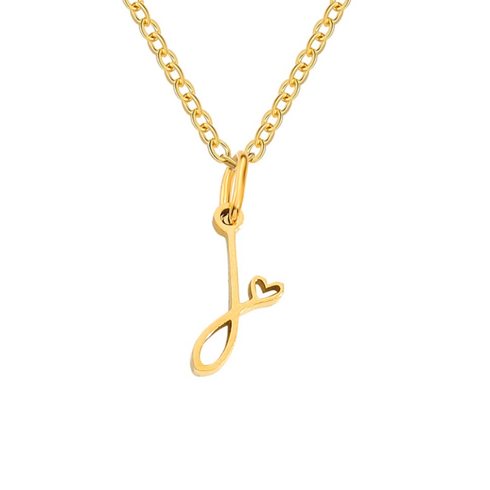 Collana con cuore in oro e lettere artistiche