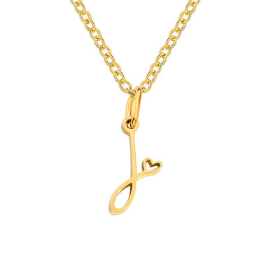Collana con cuore in oro e lettere artistiche