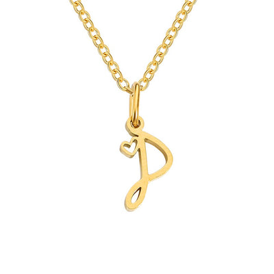 Collana con cuore in oro e lettere artistiche