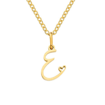 Collana con cuore in oro e lettere artistiche