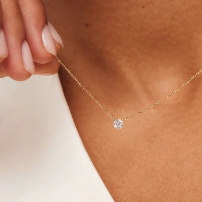 Collana con pietra moissanite Cléa | Collezione Oro