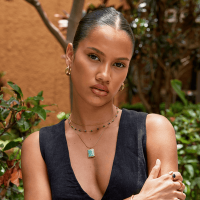 Collana con pendente in amazzonite verde