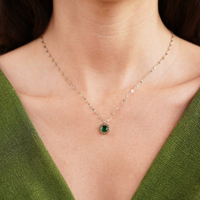 Collana Athena con cristallo verde
