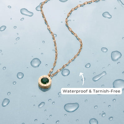 Collana Athena con cristallo verde