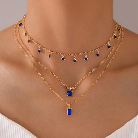 Collana vintage blu dorato
