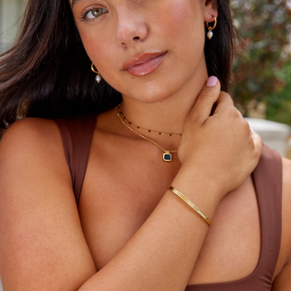 Bracciale rigido con cristalli