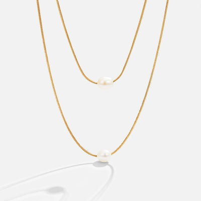 Collana a strati con perle d'acqua dolce