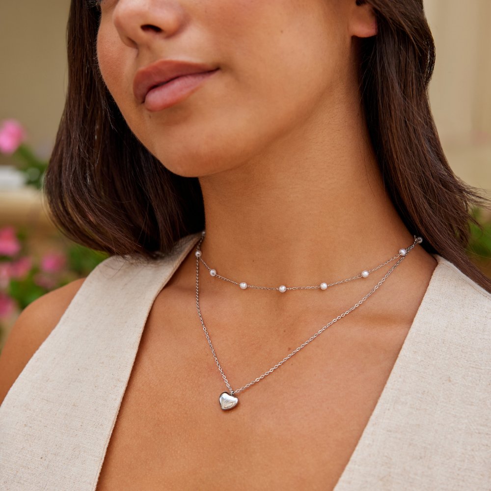 Collana in argento con cuore pieno