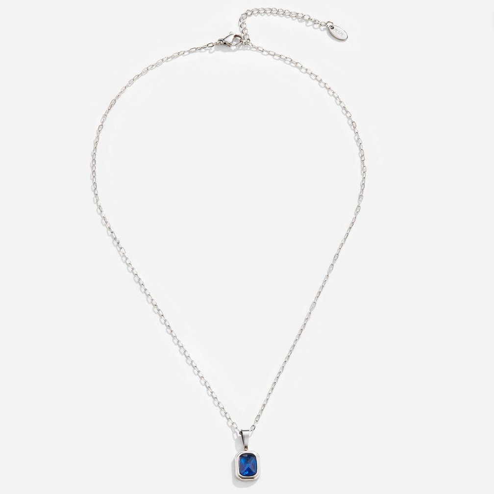 Collana con pendente blu oceano in argento
