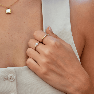 Anello con perle d'acqua dolce Peri