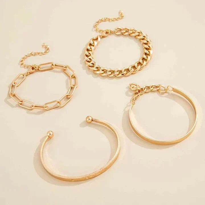 Elegante set di bracciali in oro