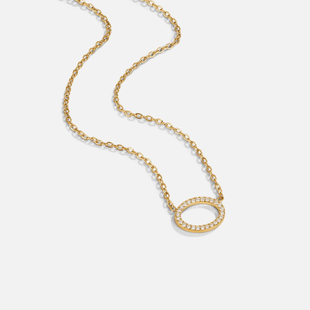 Collana con cristallo ovale
