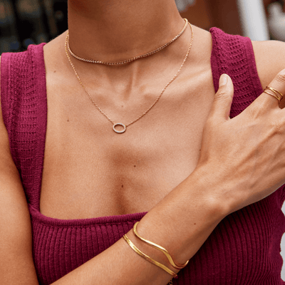 Collana con cristallo ovale