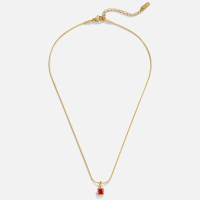 Collana con pendente quadrato e pietra natale