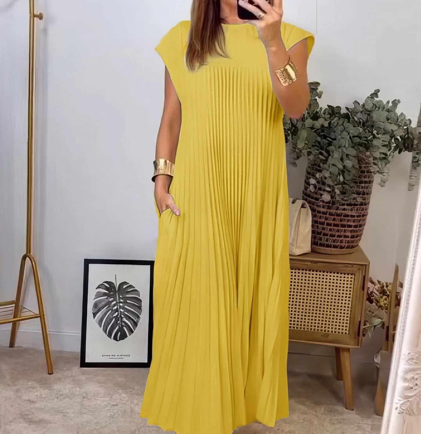 ELEONORA | Abito Plissé Senza Maniche, Elegante e Senza Tempo