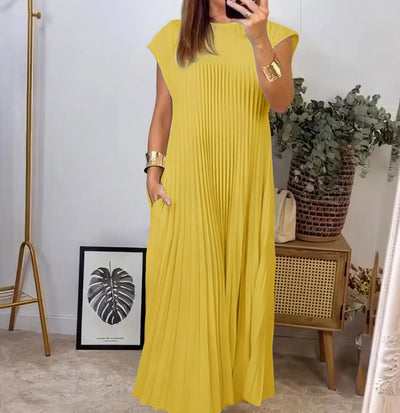 ELEONORA | Abito Plissé Senza Maniche, Elegante e Senza Tempo