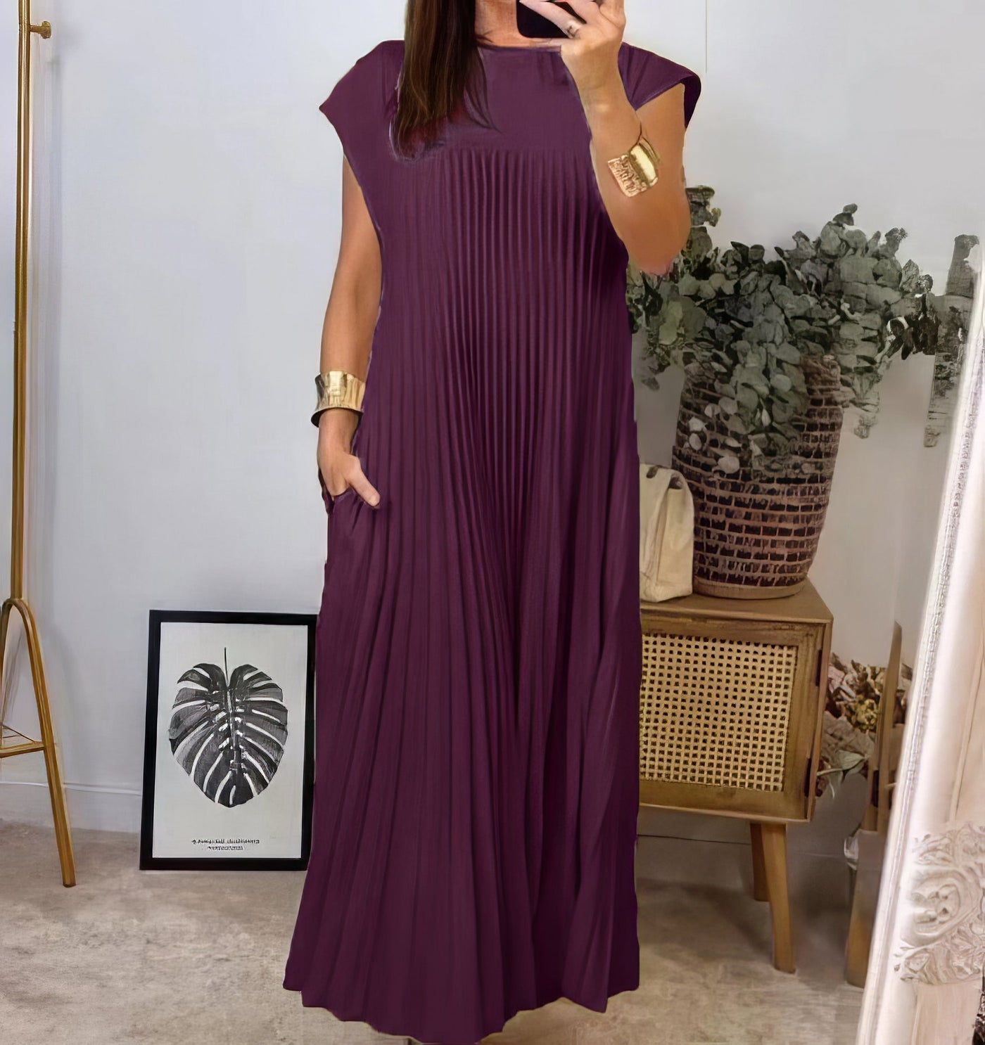 ELEONORA | Abito Plissé Senza Maniche, Elegante e Senza Tempo