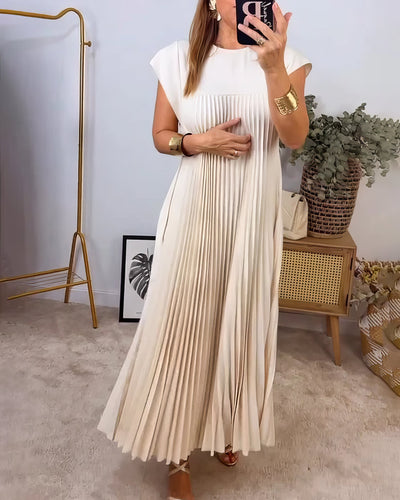 ELEONORA | Abito Plissé Senza Maniche, Elegante e Senza Tempo