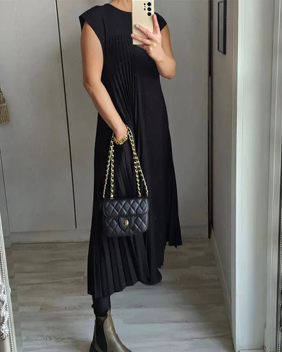 ELEONORA | Abito Plissé Senza Maniche, Elegante e Senza Tempo